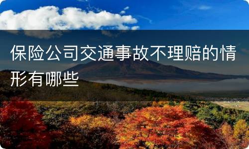 保险公司交通事故不理赔的情形有哪些