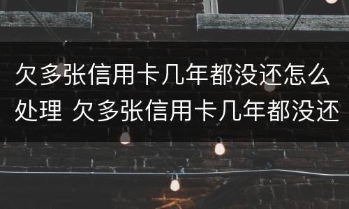 欠多张信用卡几年都没还怎么处理 欠多张信用卡几年都没还怎么处理好