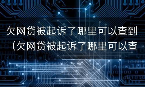 欠网贷被起诉了哪里可以查到（欠网贷被起诉了哪里可以查到案底）