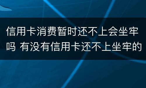 信用卡消费暂时还不上会坐牢吗 有没有信用卡还不上坐牢的