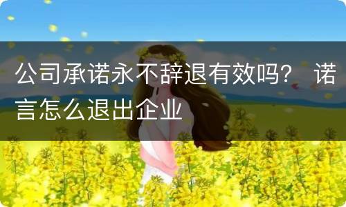 公司承诺永不辞退有效吗？ 诺言怎么退出企业
