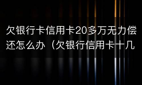 欠银行卡信用卡20多万无力偿还怎么办（欠银行信用卡十几万还不上怎么办?）