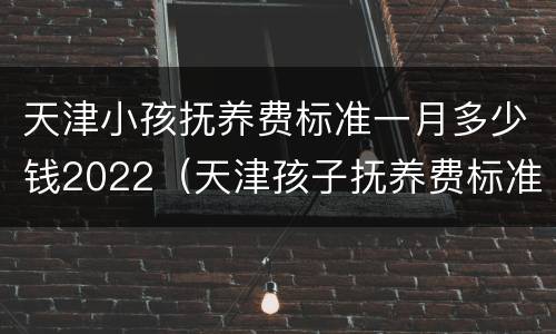 天津小孩抚养费标准一月多少钱2022（天津孩子抚养费标准2020）