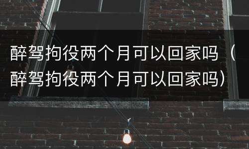 醉驾拘役两个月可以回家吗（醉驾拘役两个月可以回家吗）