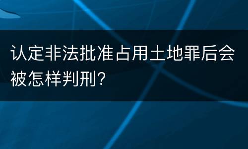 认定非法批准占用土地罪后会被怎样判刑?