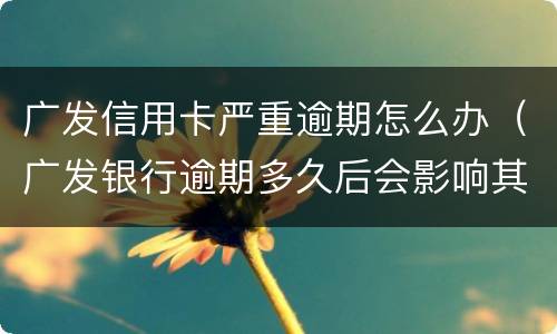 广发信用卡严重逾期怎么办（广发银行逾期多久后会影响其他信用卡）