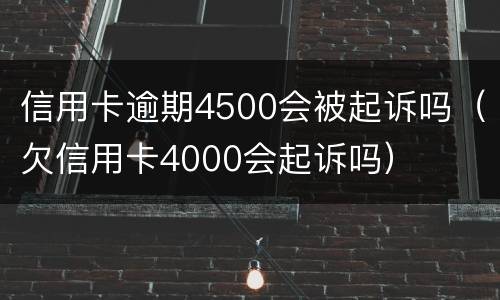 信用卡逾期4500会被起诉吗（欠信用卡4000会起诉吗）