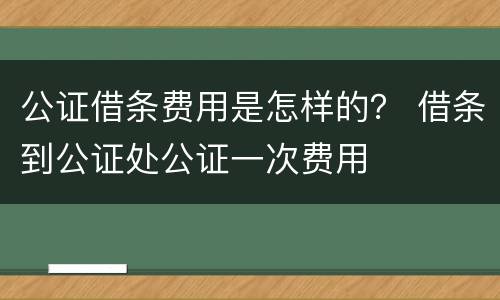 公证借条费用是怎样的？ 借条到公证处公证一次费用