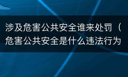 涉及危害公共安全谁来处罚（危害公共安全是什么违法行为）