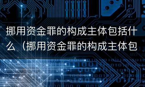 挪用资金罪的构成主体包括什么（挪用资金罪的构成主体包括什么）