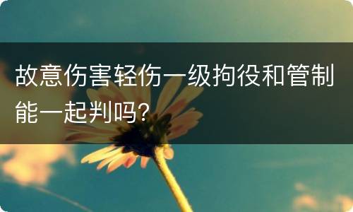 故意伤害轻伤一级拘役和管制能一起判吗？
