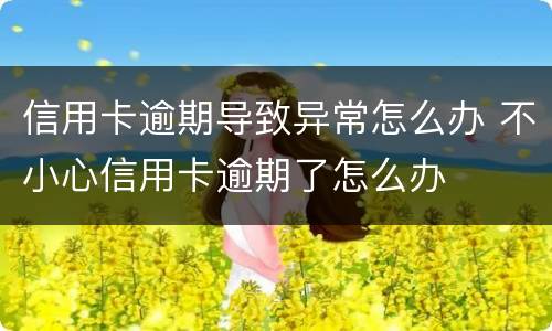 信用卡逾期导致异常怎么办 不小心信用卡逾期了怎么办