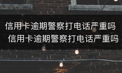 信用卡逾期警察打电话严重吗 信用卡逾期警察打电话严重吗知乎