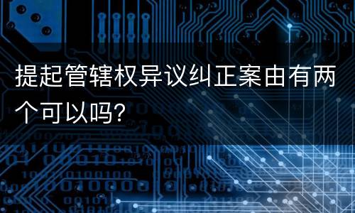 提起管辖权异议纠正案由有两个可以吗？