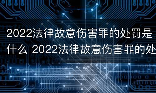 2022法律故意伤害罪的处罚是什么 2022法律故意伤害罪的处罚是什么呢