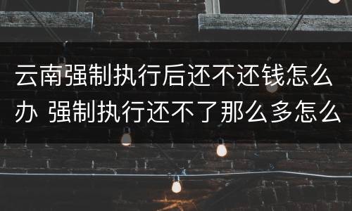 云南强制执行后还不还钱怎么办 强制执行还不了那么多怎么办