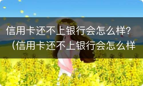 信用卡还不上银行会怎么样？（信用卡还不上银行会怎么样）