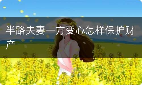 半路夫妻一方变心怎样保护财产