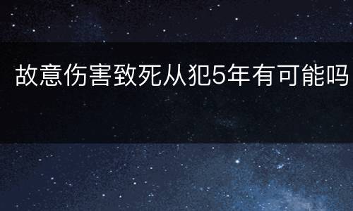 故意伤害致死从犯5年有可能吗