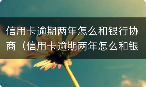 信用卡逾期两年怎么和银行协商（信用卡逾期两年怎么和银行协商延期还款）