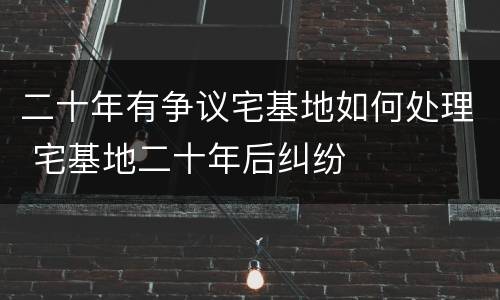 二十年有争议宅基地如何处理 宅基地二十年后纠纷