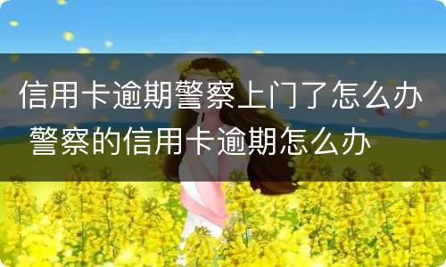 信用卡逾期警察上门了怎么办 警察的信用卡逾期怎么办