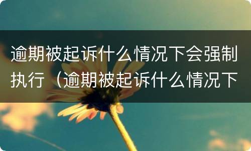 逾期被起诉什么情况下会强制执行（逾期被起诉什么情况下会强制执行拘留）