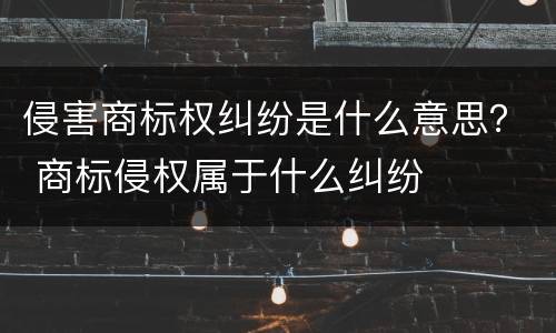 侵害商标权纠纷是什么意思？ 商标侵权属于什么纠纷