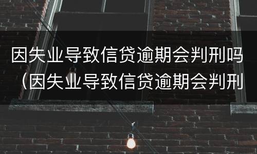 因失业导致信贷逾期会判刑吗（因失业导致信贷逾期会判刑吗知乎）