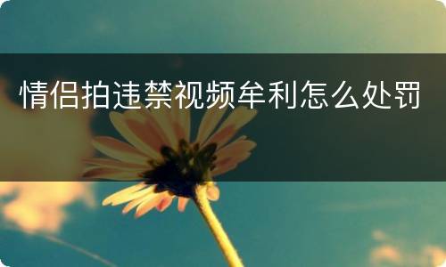 情侣拍违禁视频牟利怎么处罚