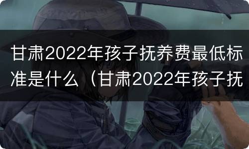 甘肃2022年孩子抚养费最低标准是什么（甘肃2022年孩子抚养费最低标准是什么时候发放）