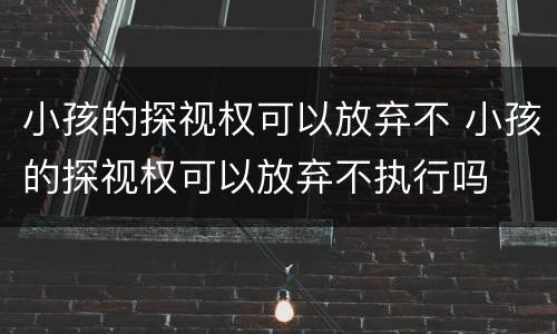小孩的探视权可以放弃不 小孩的探视权可以放弃不执行吗