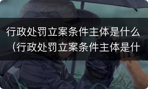 行政处罚立案条件主体是什么（行政处罚立案条件主体是什么）
