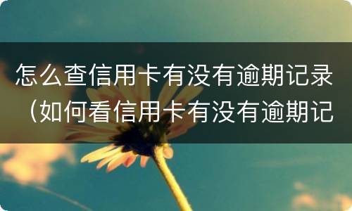 怎么查信用卡有没有逾期记录（如何看信用卡有没有逾期记录）