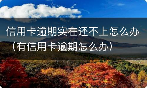 信用卡逾期实在还不上怎么办（有信用卡逾期怎么办）