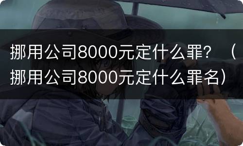 挪用公司8000元定什么罪？（挪用公司8000元定什么罪名）