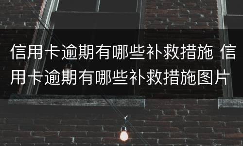 信用卡逾期有哪些补救措施 信用卡逾期有哪些补救措施图片
