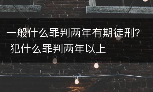一般什么罪判两年有期徒刑？ 犯什么罪判两年以上