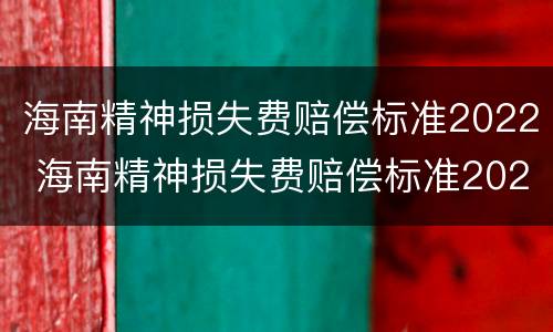 海南精神损失费赔偿标准2022 海南精神损失费赔偿标准2021