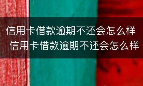 信用卡借款逾期不还会怎么样 信用卡借款逾期不还会怎么样吗