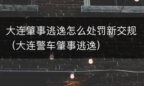 大连肇事逃逸怎么处罚新交规（大连警车肇事逃逸）