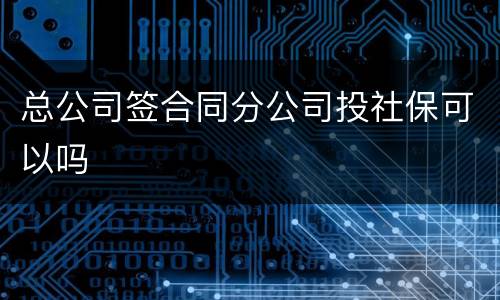 总公司签合同分公司投社保可以吗