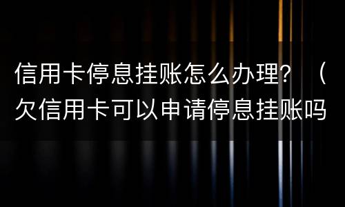信用卡停息挂账怎么办理？（欠信用卡可以申请停息挂账吗）