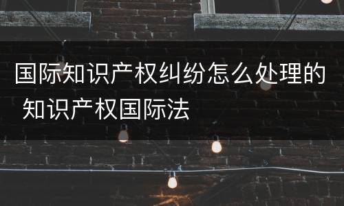 国际知识产权纠纷怎么处理的 知识产权国际法
