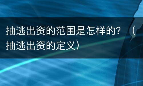 抽逃出资的范围是怎样的？（抽逃出资的定义）