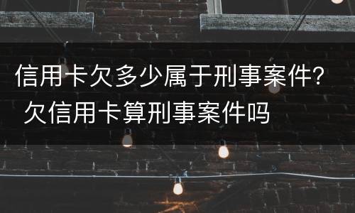 信用卡欠多少属于刑事案件？ 欠信用卡算刑事案件吗