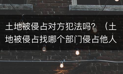 土地被侵占对方犯法吗？（土地被侵占找哪个部门侵占他人土地会犯什么法）