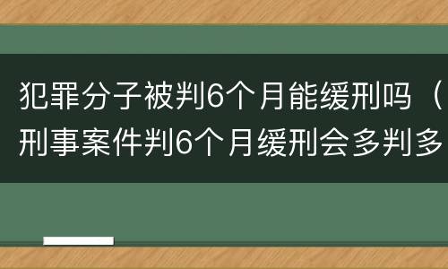 犯罪分子被判6个月能缓刑吗（刑事案件判6个月缓刑会多判多久）
