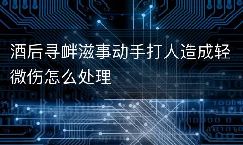 酒后寻衅滋事动手打人造成轻微伤怎么处理