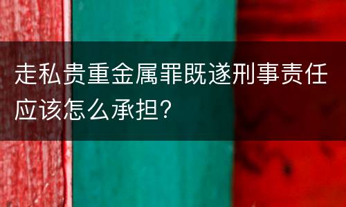 走私贵重金属罪既遂刑事责任应该怎么承担?